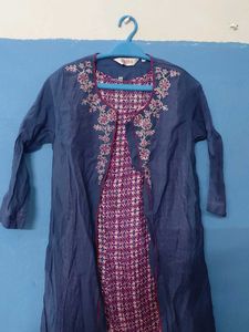 Embroidered Blue Kurta Suit Set