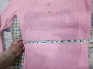Pink Button-Up woollen top 🥰