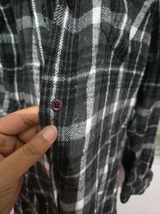 Long Sleeve Plaid Shirt Dress