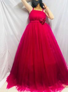Elegant Pink Tulle Gown