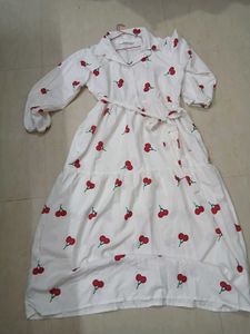 Cute Cherry Print Maxi Dress