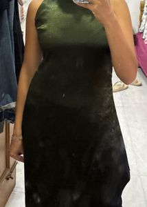 Sleek Olive Green Midi Dress