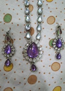 Elegant Purple Stone Jewellery Set