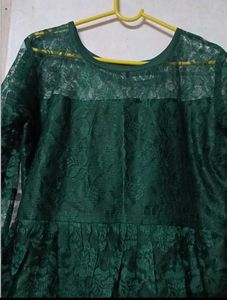 Elegant Green Lace Tunic Top
