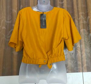 Mustard Flared Sleeve Top