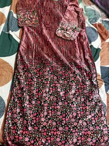 L size velvet Kurta Set with Dupatta