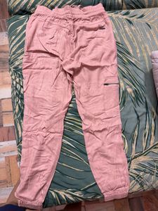 Pink Cargo Jogger Pants