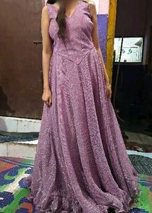 Elegant Lavender Embellished Ethnic Gown
