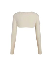 beige Full Sleeves Shrug