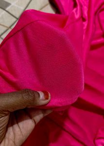 Shein Pink Ruched Mesh Top