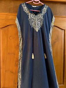 Elegant Navy Blue Embroidered Kurta