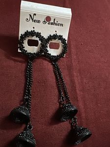 Stylish Black Jhumka Earrings