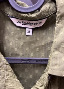 Olive Green Textured Button-Up Shirt