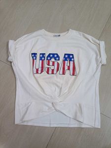 New USA written crop top