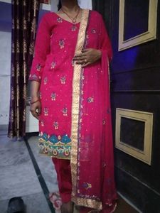 A Megenta Colour Punjabi  Bridle Suit
