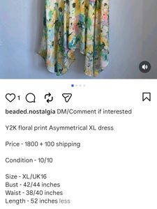 Y2k Asymmetrical Floral Dress