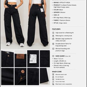 Off Duty Black Cargo Jeans