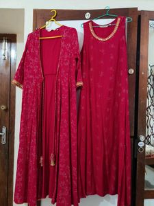 2 pieces Pink Kurta Set with Gold Print
