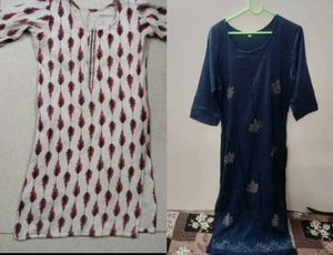 Stylish Printed and Embroidered Kurtas Set
