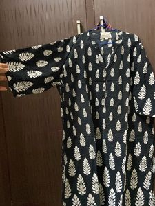 Black printed kurta