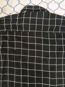 Men's Black Grid Print Shirt