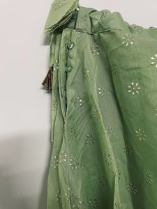 Price Drop Green Embroidered Thread Work
