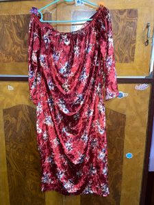 Sassafras Velvet Floral Off-Shoulder Dress XL
