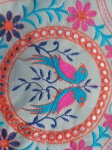 Embroidered Clutch with Tassels