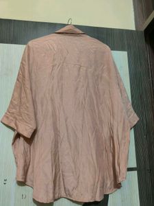 Pink Peplum Blouse with Tie Detail