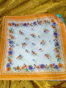 Vintage Floral Handkerchief Scarf