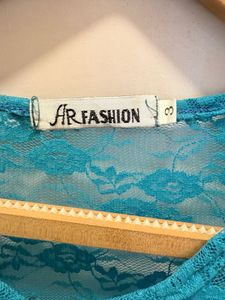 Beautiful Blue Lace Long Sleeve Top