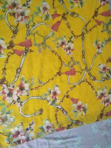 Vibrant Yellow Floral Print Top