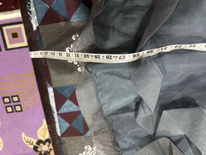 Elegant Grey Ruffled Party Dress