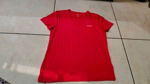 Reebok Red V-Neck T-Shirt