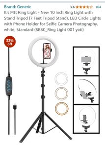 7 Feet Phone Tripod Stand With Ring Light