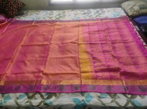 Beautiful Pink &amp; Gold Silk Saree