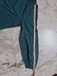 Teal Leaf Print Top (Pluse Size)