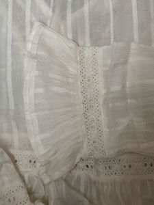 Boho Lace Trimmed Peplum Blouse