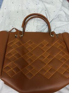 Stylish Brown Quilted Handbag