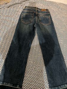 Women's Wide Leg Blue Denim Jeans