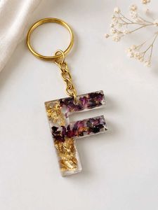 Handmade Resin Letter F Keychain