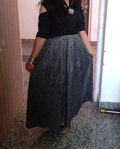 Black And Grey Gown Dress