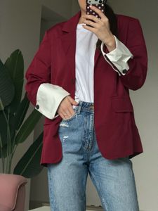 Savana - M Size Oversize Maroon Blazer