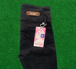 Girls Waist Ankle Black Jeans