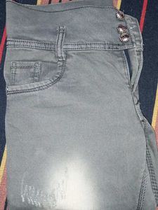 Gray Distressed Skinny Jeans