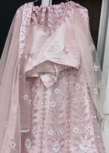Elegant Pink Embroidered Lehenga Choli