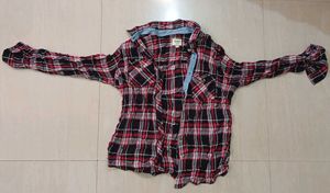 Red & Black Plaid Flannel Shirt