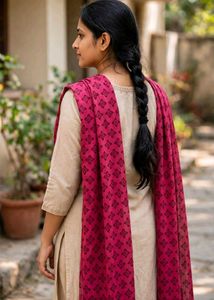 Floral Print Dupatta with Tassels