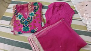 Pink Embroidered Kurta Set