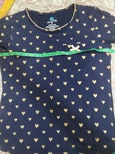 Artemis Navy Heart Print Night suit